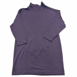 Hyba Reitmans Luxe Purple Long Sleeve Sweatshirt Dress Snaps Shoulder Neck 1X